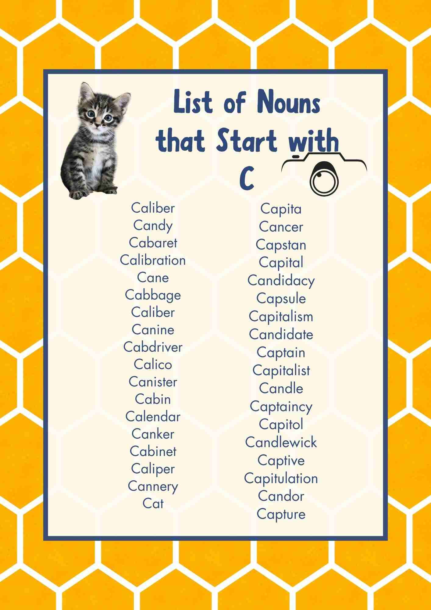 Nouns that Start with C