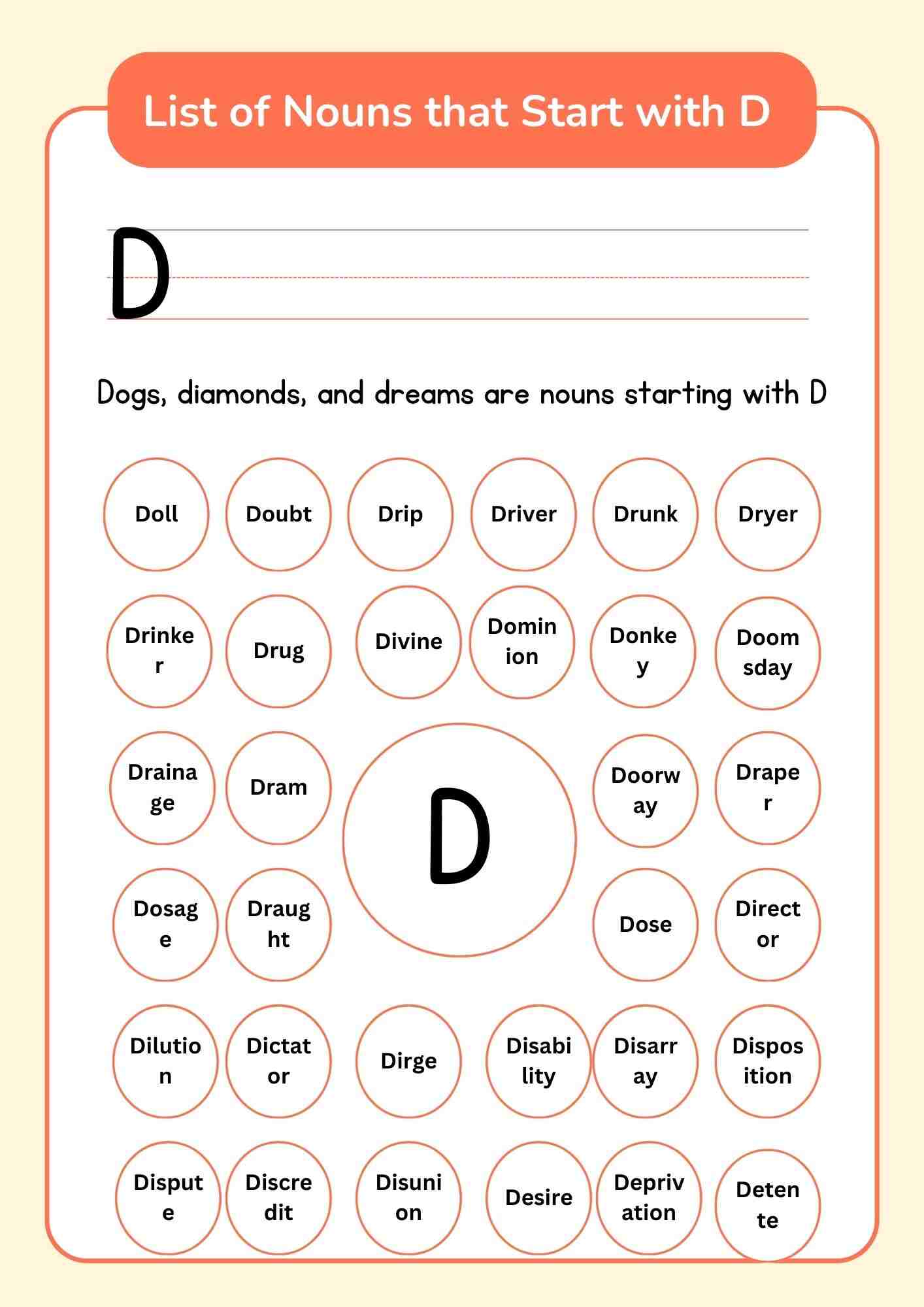 Nouns that Start with D