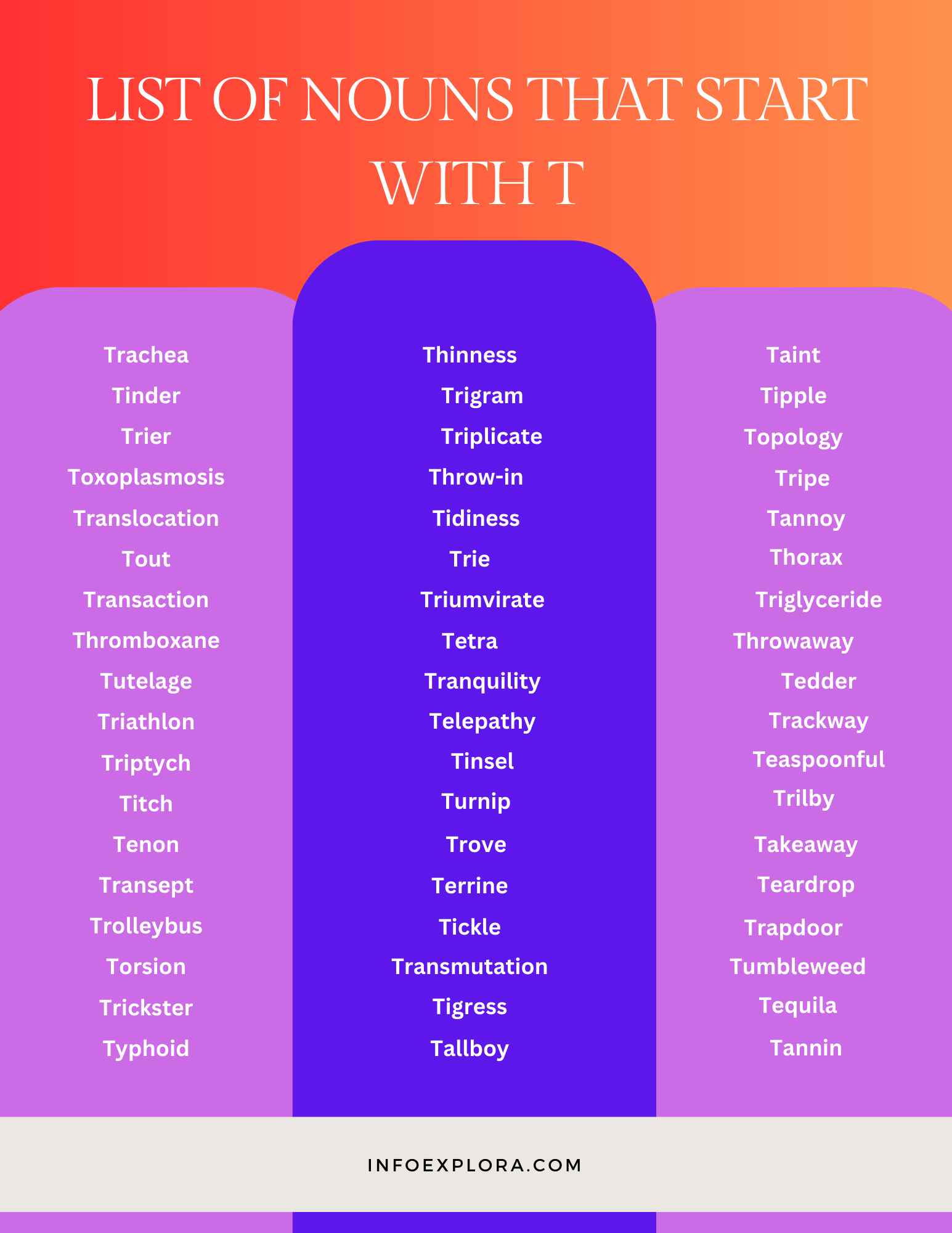 Nouns that Start With T