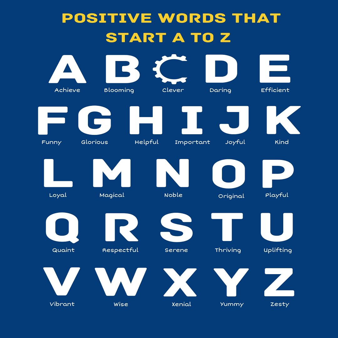 Positive Words that Start with A, B, C to Z
